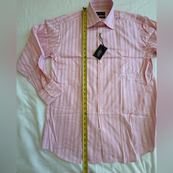 BERNINI Italy, Men's Pink Striped Shirt - Picture 5 of 10